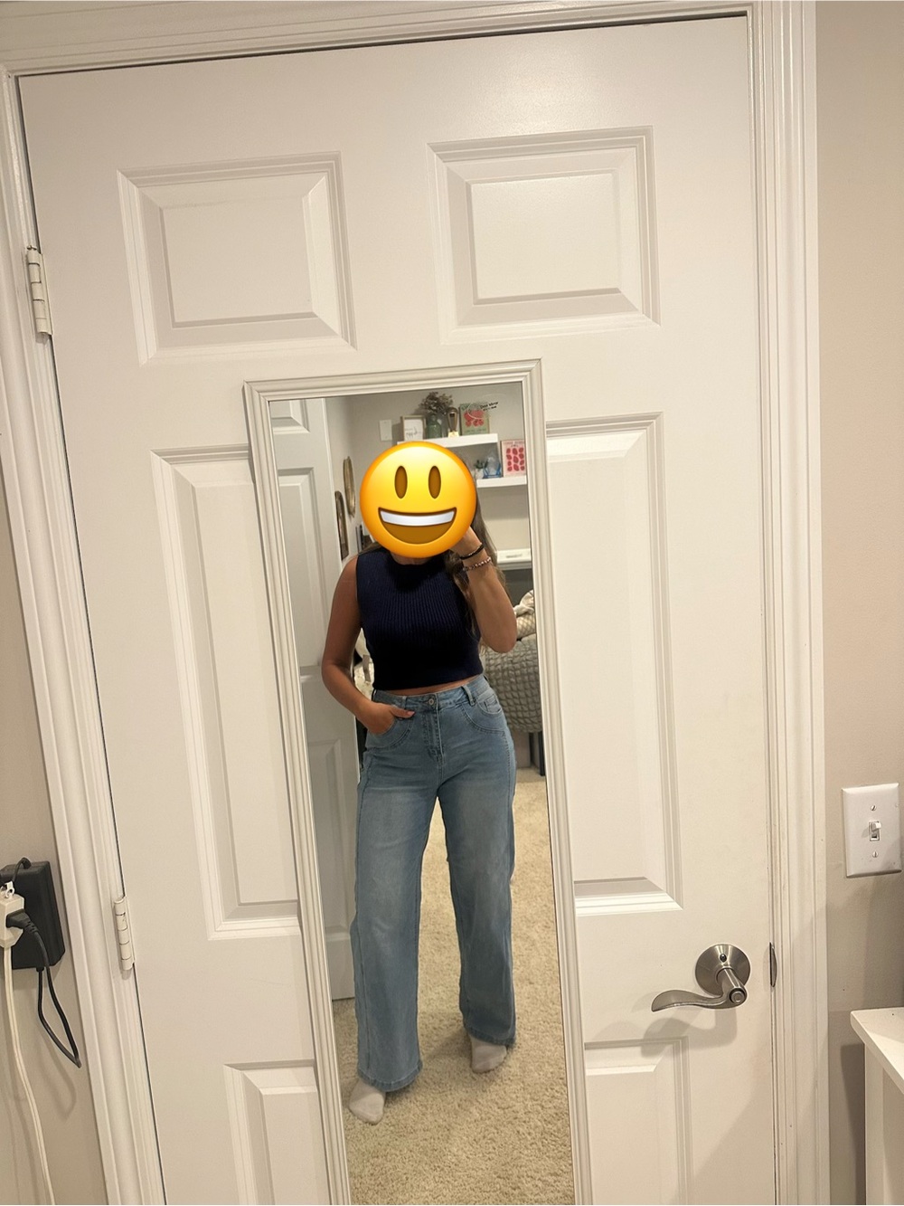 High-Rise Wide Leg Women Jeans in Light Blue